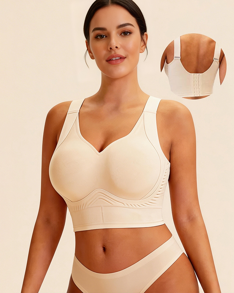 Plus Size Back Smoothing Seamless Push Up Jelly Bra