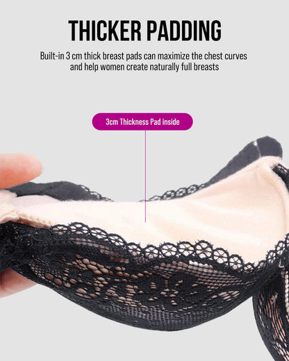 Lace Underwire Padded Push Up Bra