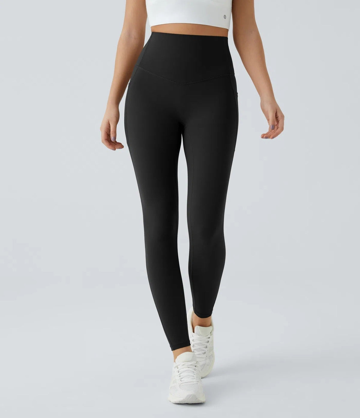 High Waisted Tummy Control Workout Leggings with Side Pockets