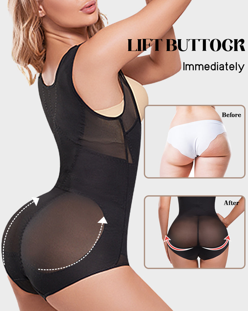 Open Bust Cross Compression Body Shaper