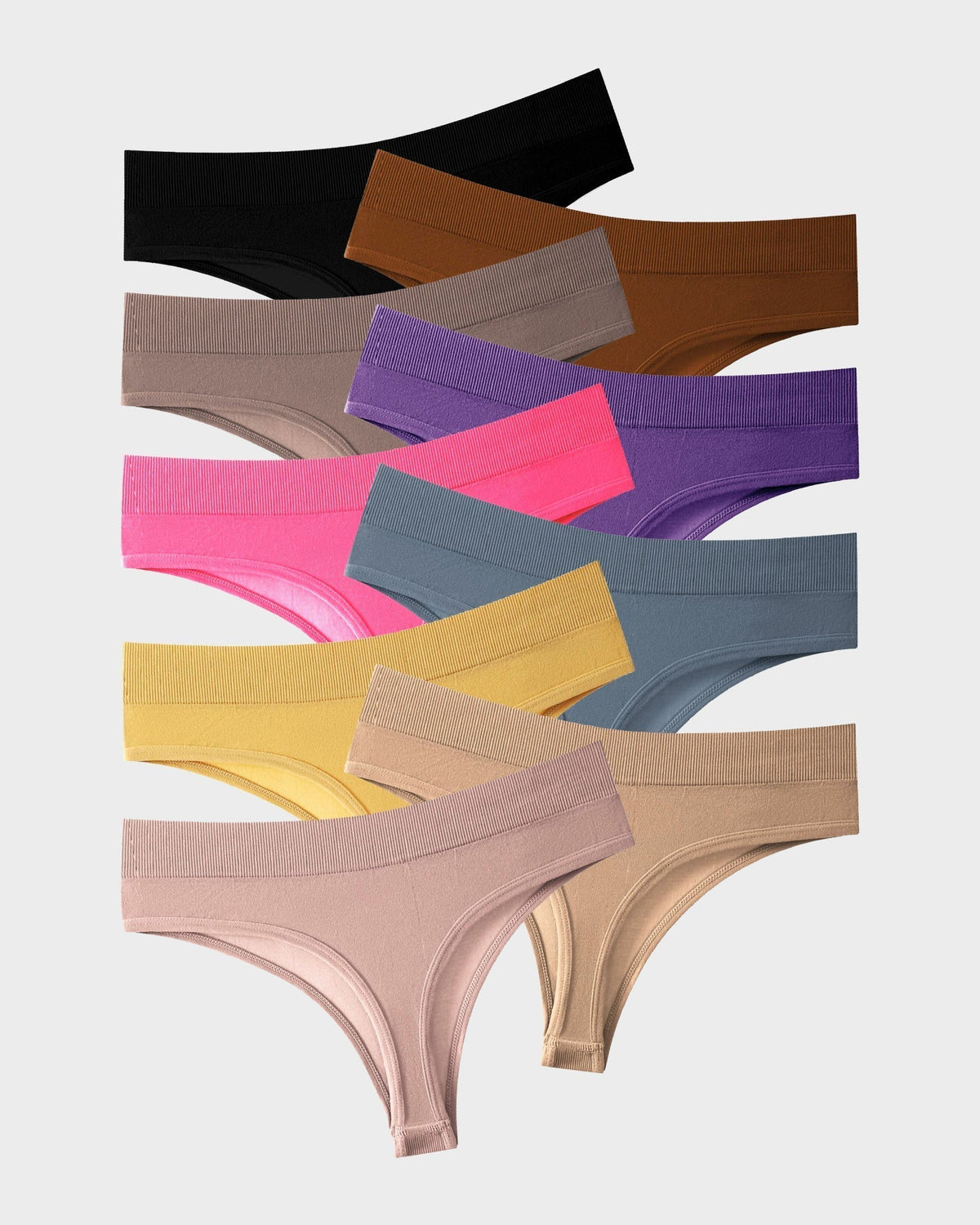 Comfort Seamless Sport Thong Panties (9 Pack)