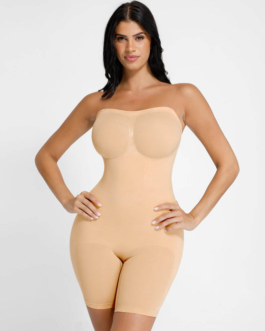 Shapecurve Seamless Strapless Bodysuit with Removable Straps