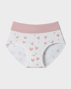 Soft Cotton Heart Print High-Waist Panties (6 Pack)
