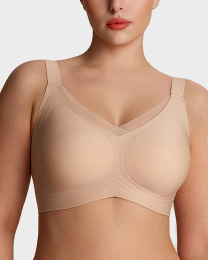 Womens Wireless Bras V Mesh Comfortable Bralette Supportive