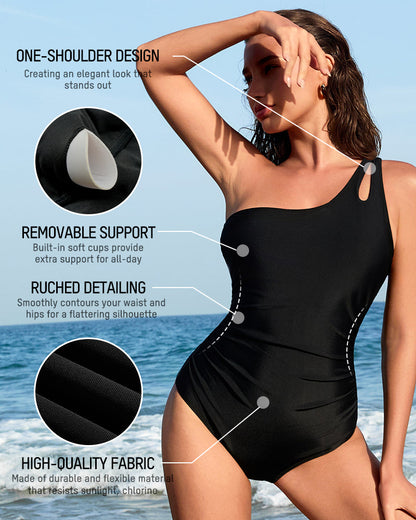 One Shoulder One Piece Swimsuit