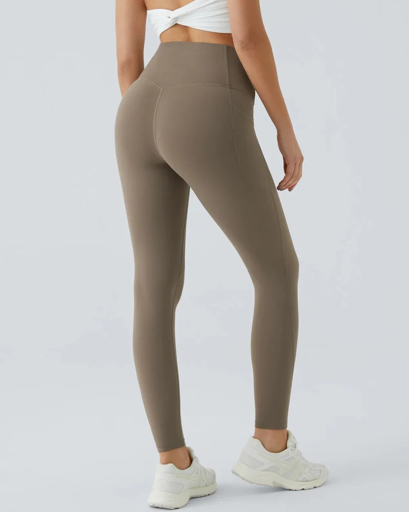 High Waisted Tummy Control Workout Leggings with Side Pockets