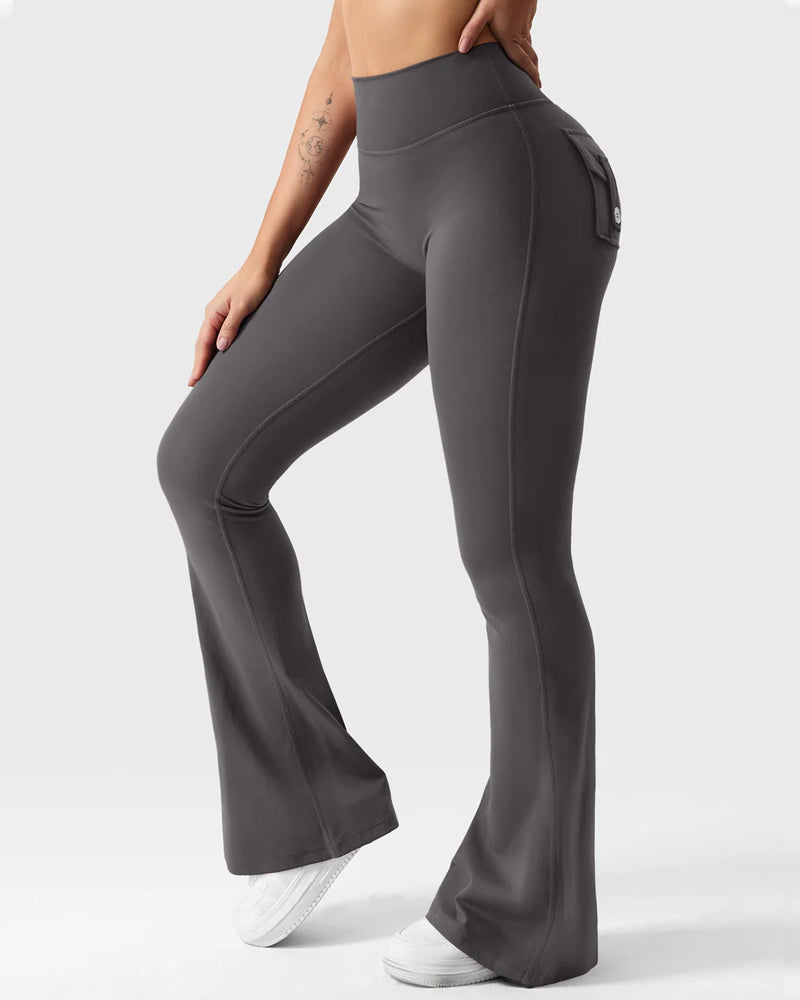 Flared Butt Lifting Leggings with Pockets