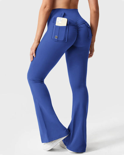 Flared Butt Lifting Leggings with Pockets